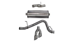 GMC Yukon Denali Performance Exhaust - Single Side Exit - CORSA Performance - Cat Back, Patented Reflective Sound Cancellation, Polished Pro-Series Tips - Polished - `15-`20